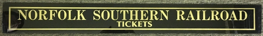 Norfolk Southern Railroad Railway RR Jalousie Glass Ticket Booth Sign