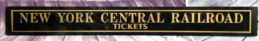 New York Central RR Railroad Railway Jalousie Glass Ticket Booth Sign
