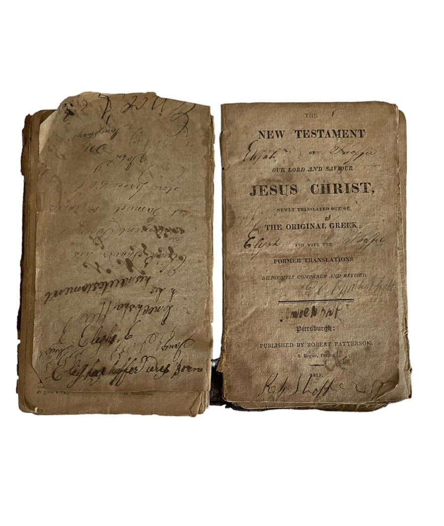1800's New Testament Bible, Antique, Has Signatures on Blank Pages