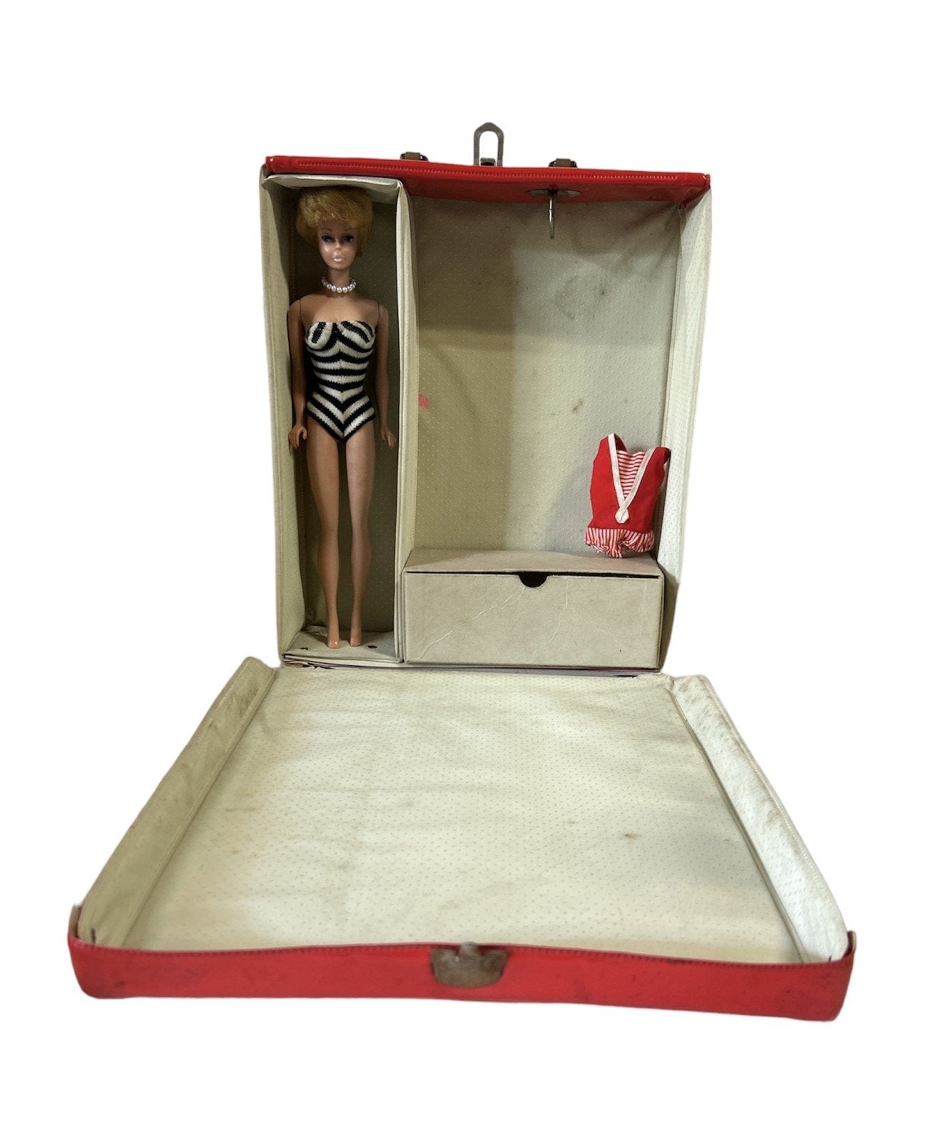 Original 1958 White Ginger Barbie Doll w/ 1962 Ponytail Enchanted Evening Case