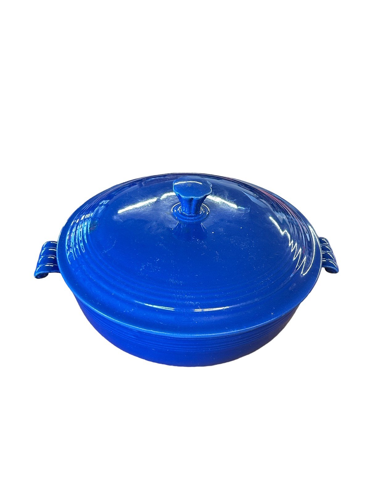 Fiesta Ware 1.25 QT Round Covered Casserole Dish Cobalt Blue Dinnerware Serving