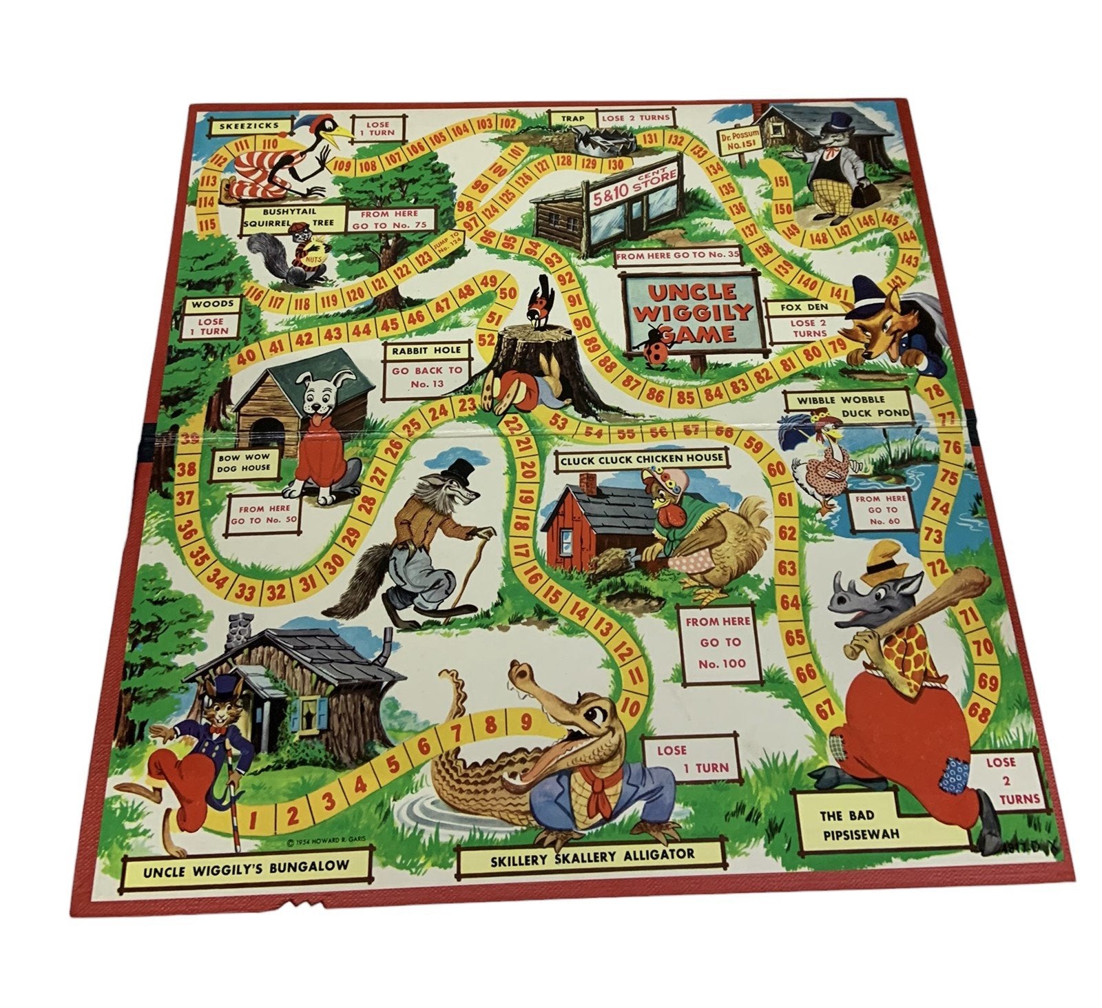 Uncle Wiggily Board Game 1954 Vintage Milton Bradley Adventure