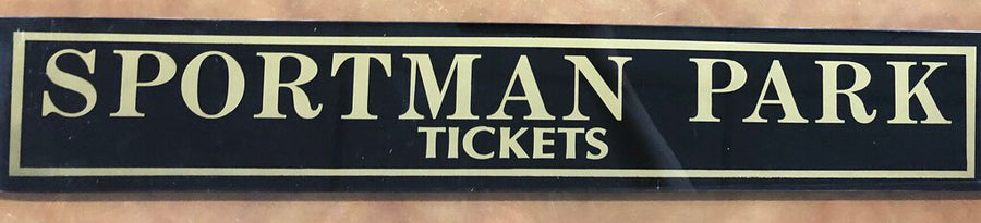 Sportsman's Park Glass Ticket Booth Sign