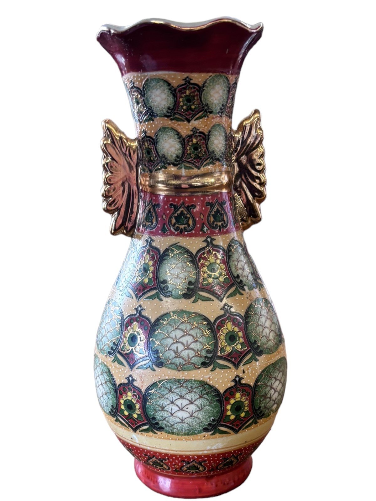 Asian Style Unbranded Beautiful Oriental Vase Gold Rim
