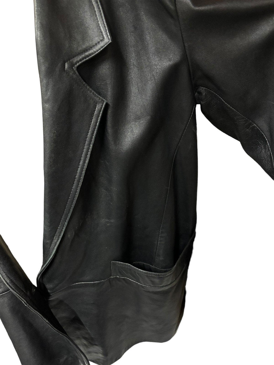 Leather Jacket Preston & York Size L Women's Genuine Coat Black