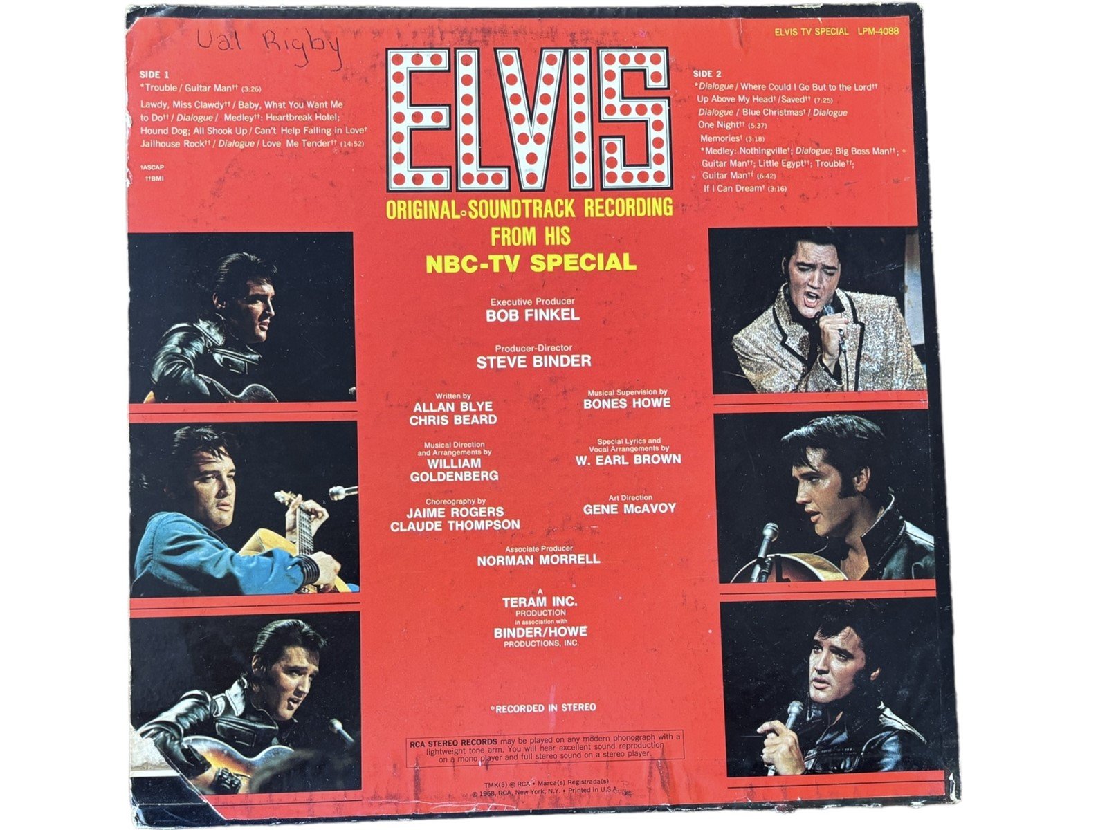 Elvis Presley Original Soundtrack From his NBC-TV Special Vintage