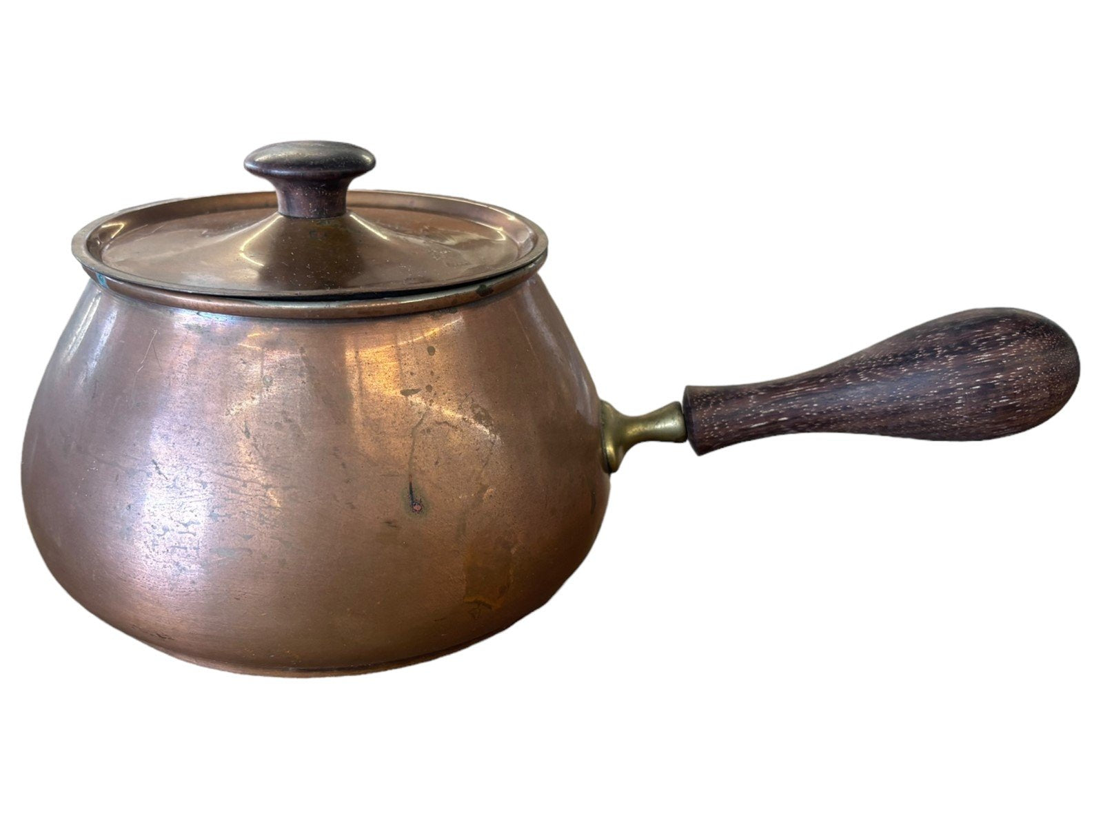 Copper Sauce Pot With Wooden Handle Made in Italy