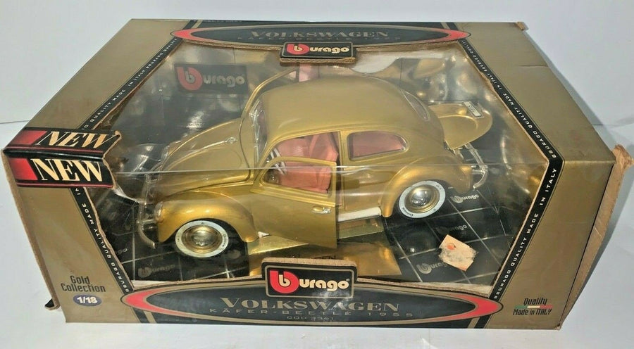 Vintage Bburango Collection Gold 1955 Volkswagen kafer Bettle Diecast 1/18