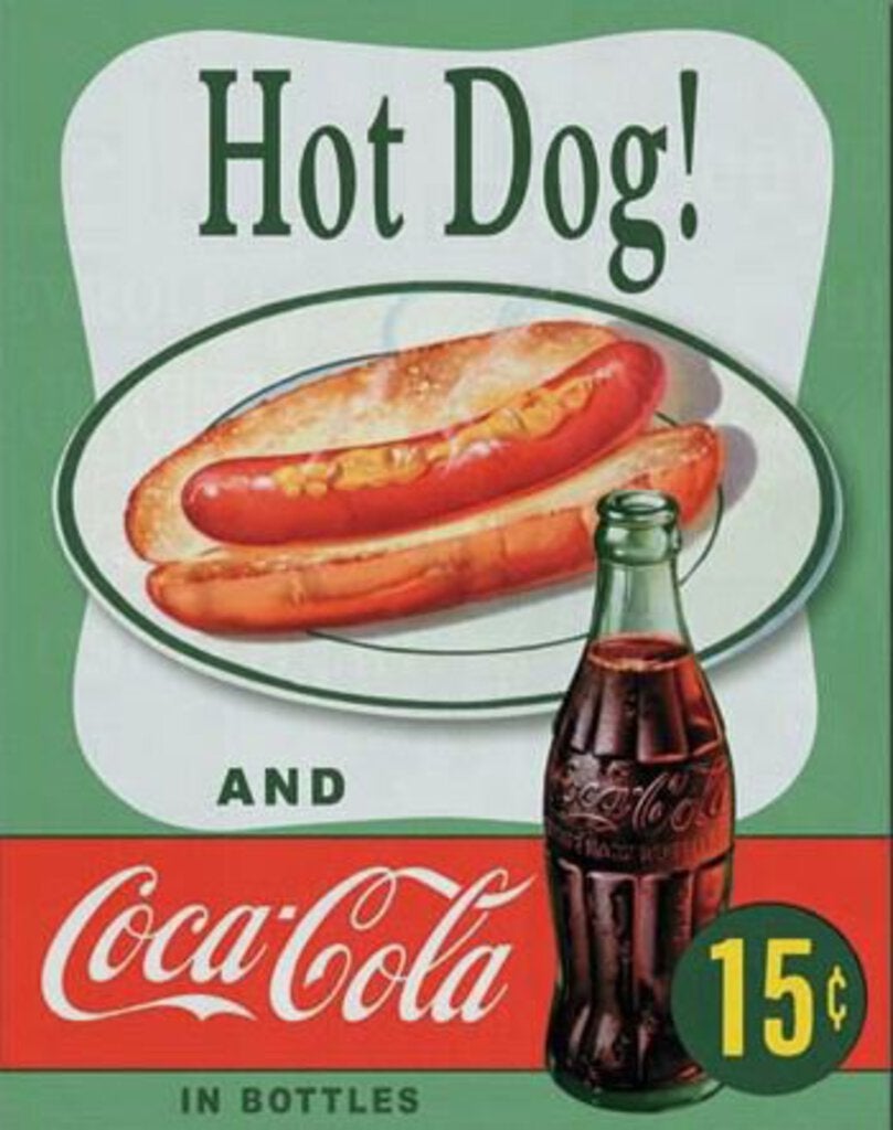 Hot Dogs and Coca Cola - Metal Sign