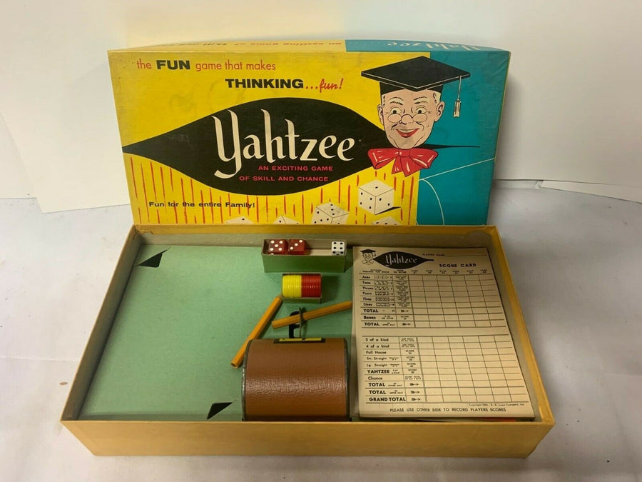 Vintage Milton Bradley 1956 Yahtzee Skill and Chance Game Complete