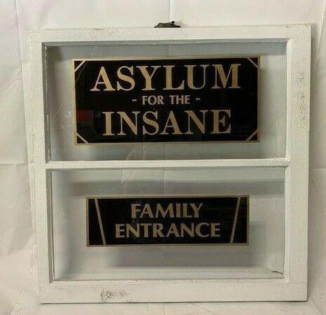 Antique Old Window Asylum for the Insane Family Entrance Hospital