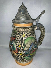 Vintage 1936 10 inch Made in Germany Stamped Stern Wide Lidded Stein