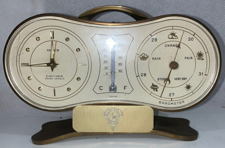 Vintage American Motors AMC Semca Barometer Swiss Thermometer Clock