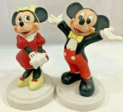 Vintage Porcelain Bisque Matted Mickey and Minnie Mouse Figures Made in Mexico