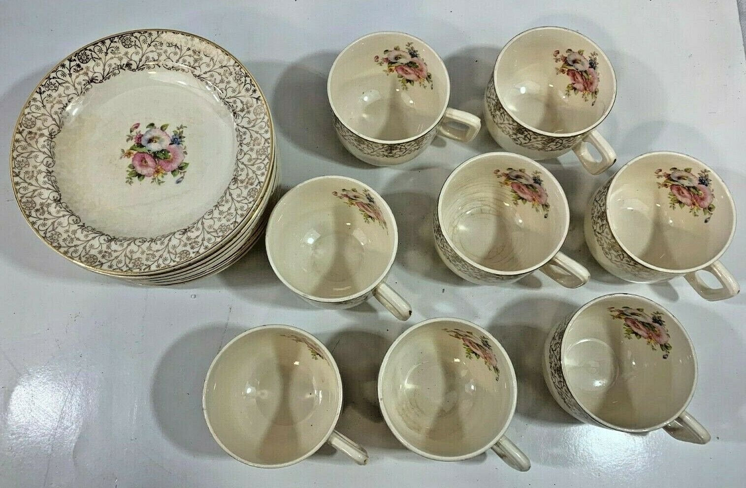 Vintage Century By Salem 23 Karat Gold 21 Piece Set 13 Small Plates 8 ...