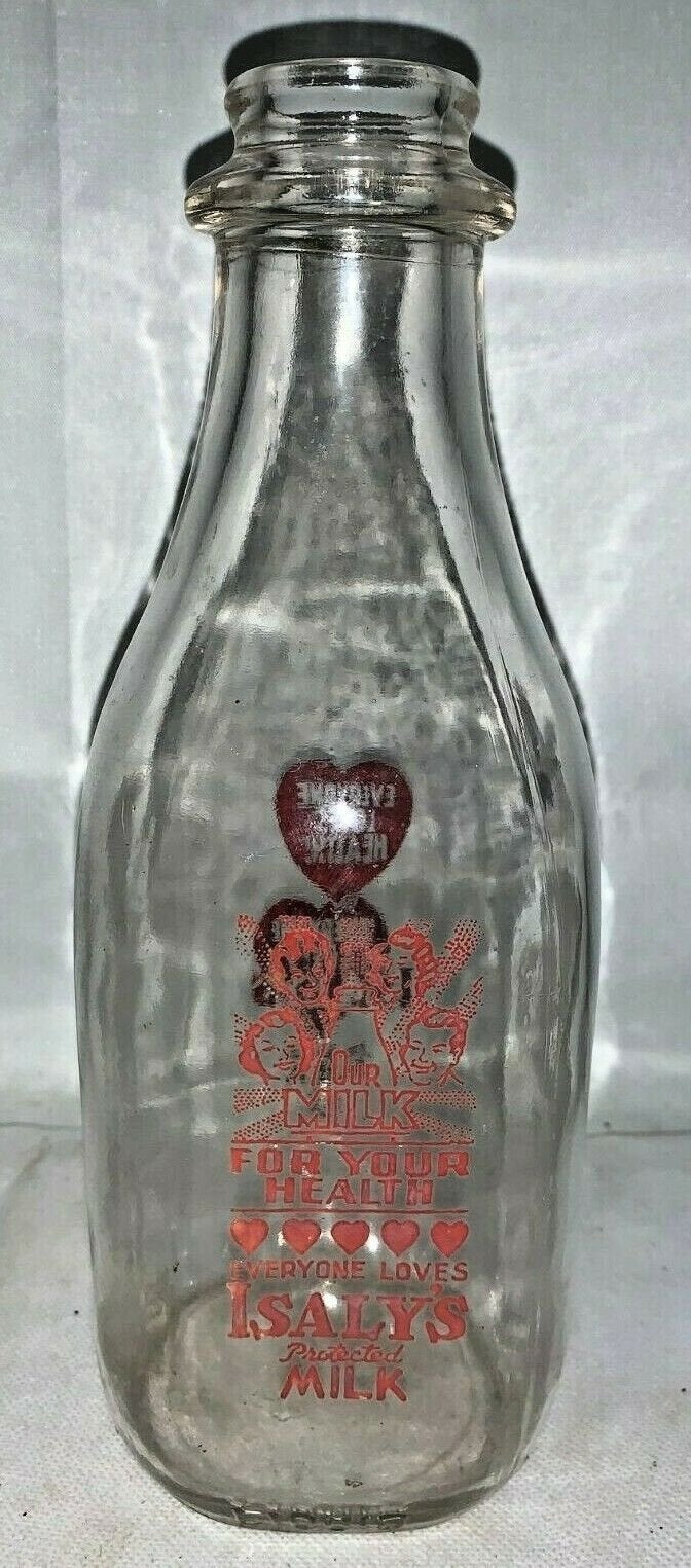 Vintage Isalys Youngstown Ohio Quart Glass Milk Bottle