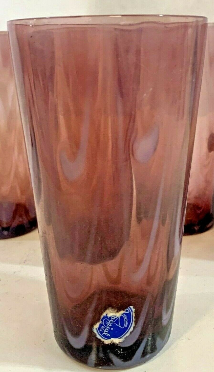Vintage Imperial Glass Brown Drapery Opalescent Tumbler Set 5
