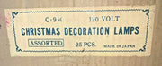 VINTAGE CHRISTMAS GREEN DECORATION LIGHT LAMPS C-9 1/4 25 PACK 120 VOLT