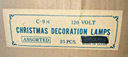 VINTAGE ASSORTED COLORS CHRISTMAS DECORATION LAMPS 120 VOLT C-9 1/2 25 PACK