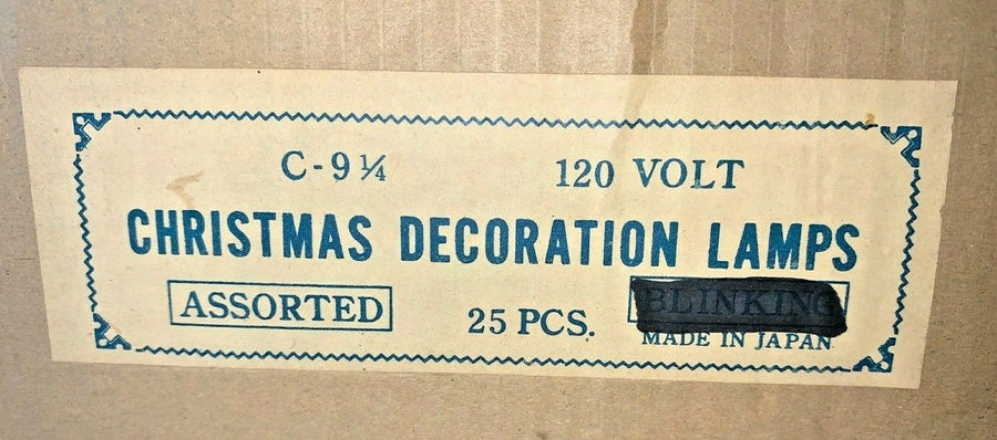 VINTAGE ASSORTED COLORS CHRISTMAS DECORATION LAMPS 120 VOLT C-9 1/2 25 PACK