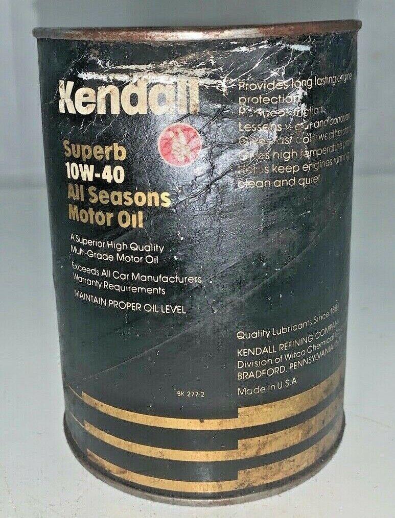 Antique Kendall Superb 10W-40 All Seasons Motor Oil 1 Quart Can .946 Liter