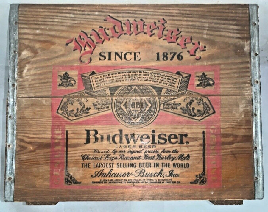 Vintage Budweiser Anheuser Busch St Louis Missouri Lidded Wooden Crate