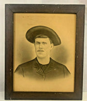 Antique Drawing Sketch Print of Soldier in Uniform Framed