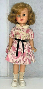 Vintage Ideal Doll Shirley Temple Doll Floral Print Dress