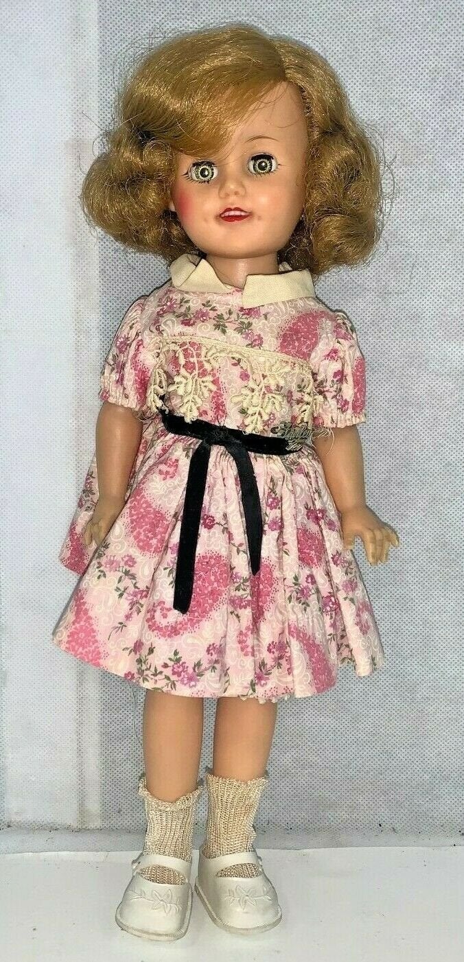 Vintage Ideal Doll Shirley Temple Doll Floral Print Dress