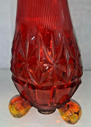 Vintage Amberlina Cut Art Glass 17 Inch Vase