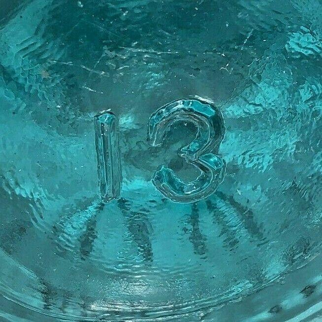 Vintage Rare Ball Perfect Mason Lucky #13 Blue Glass Canning Jar