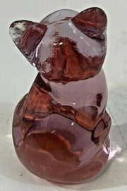 Vintage Rose Pink 2.5 Inch Fenton Glass Cat