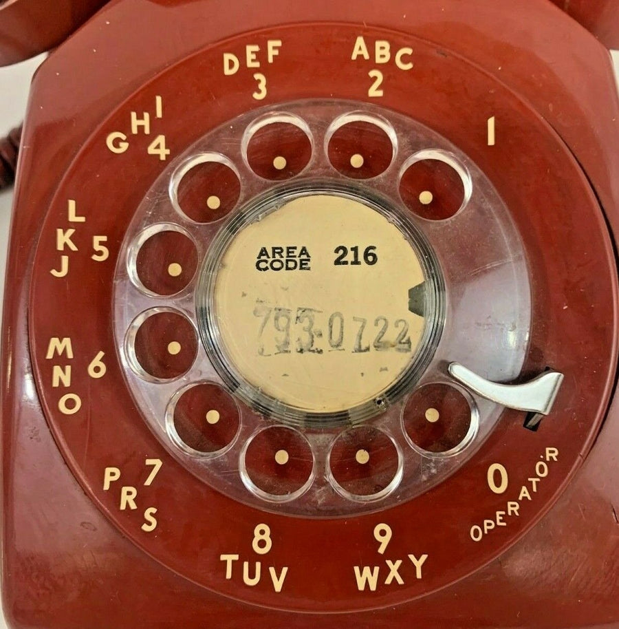 Vintage Red Bell System Western Electric Rotary Dial Telephone
