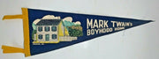 Vintage Mark Twains Boyhood Home Hannibal Missouri Blue Felt Pennant
