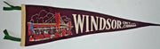Vintage Windsor Ontario Canada Ambassador Bridge Maroon Red Felt Pennant