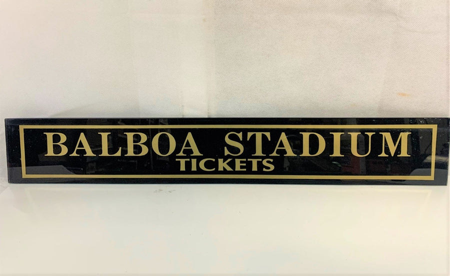 Balboa Bowl San Diego Chargers Jealousy Glass Ticket Booth Sign