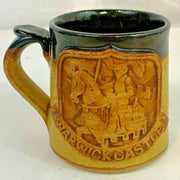 Vintage Warwick Castle Pottery Knight in Armor England Coffee Mug