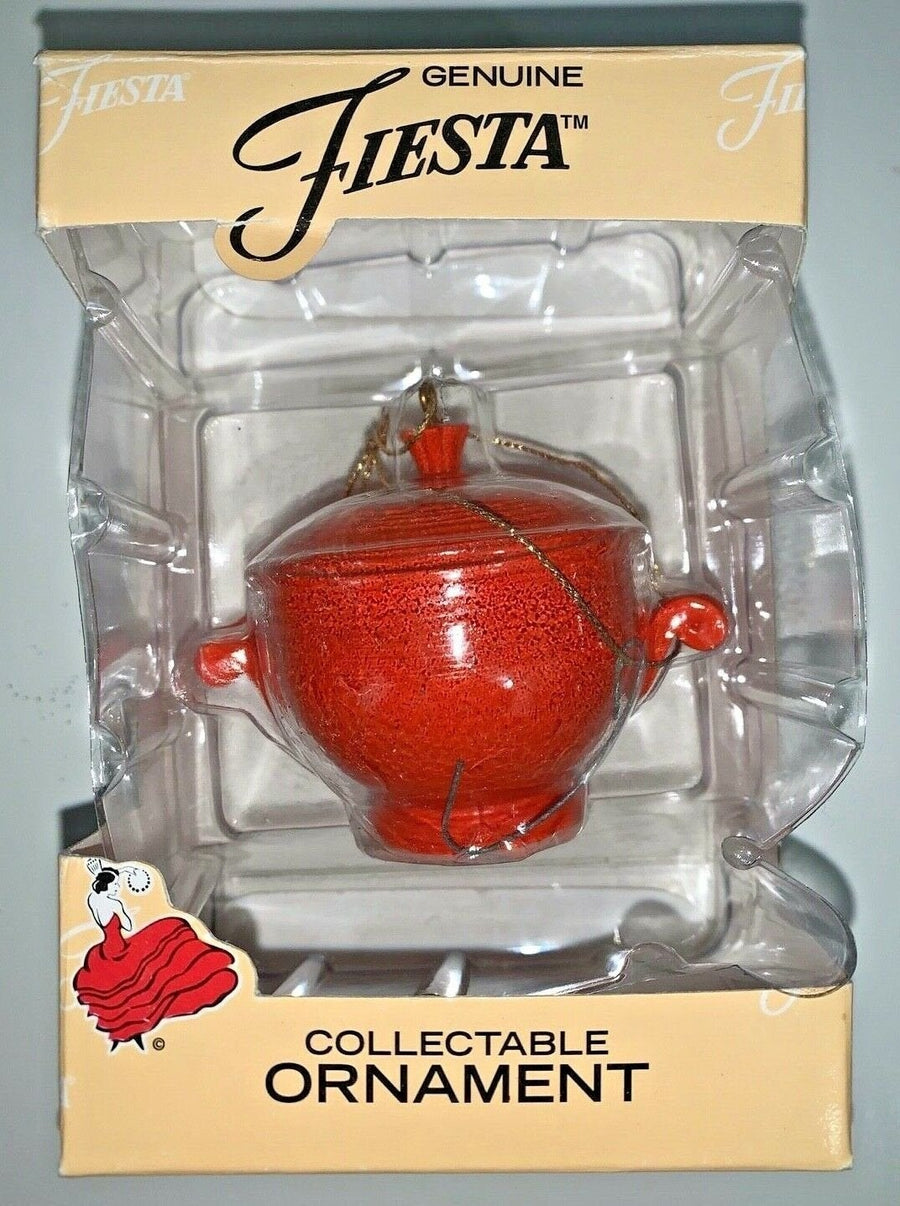 Vintage Genuine Fiesta Radioactive Red Onion Soup Bowl Christmas Tree Ornament