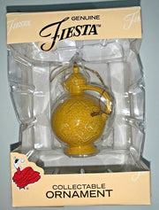 Vintage Genuine Fiesta Original Yellow Carafe w/ Lid Christmas Tree Ornament