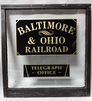 Antique B & O Railroad Window - Telegram Office
