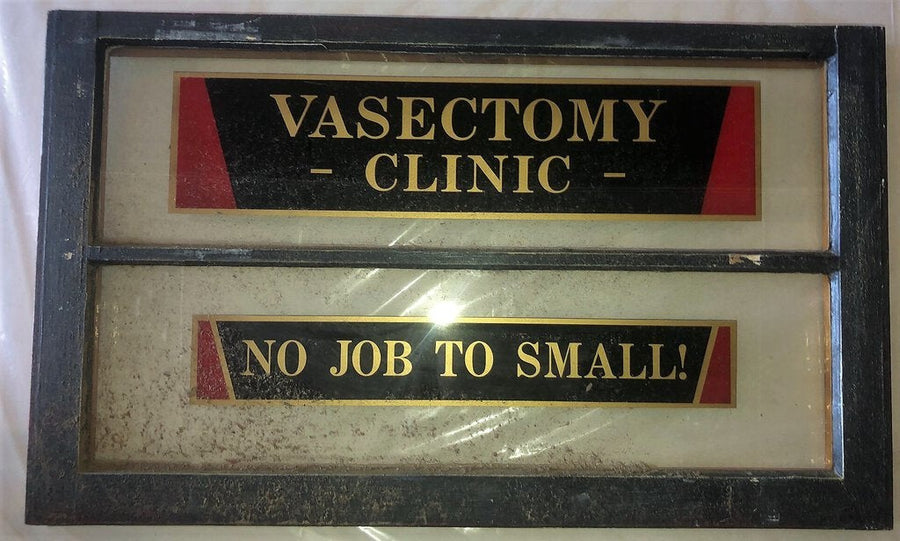 Antique Vasectomy Clinic Window - No Job Too Small