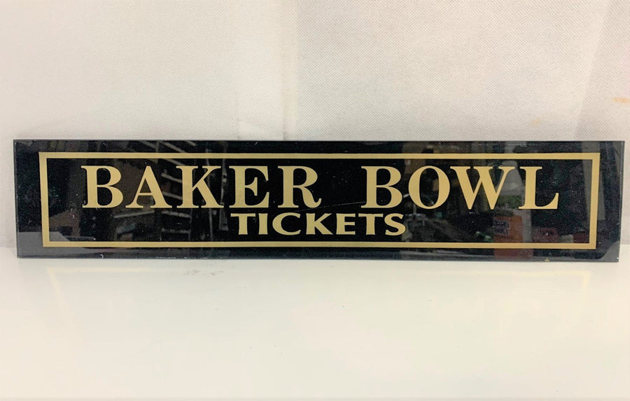 Baker Bowl Philadelphia Phillies Eagles Jealousy Glass Ticket Booth Sign