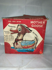 Vintage Mother Goose Four Ways Action Nursery Rhymes Battery Powered Goose