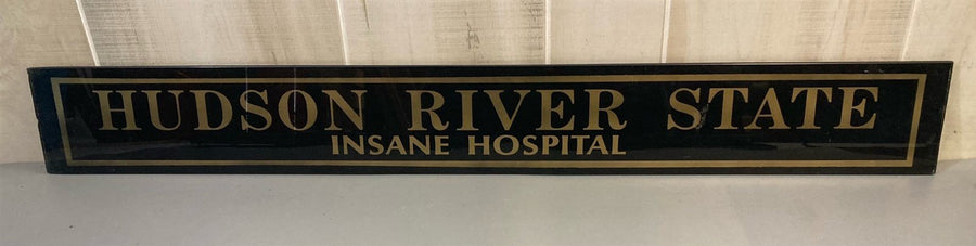 Hudson River State Insane Hospital Asylum Jalousie Glass Medical Hospital Sign