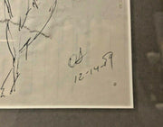 Vintage Clyde Singer Fashion Sketch Framed Original Signed CS 1959