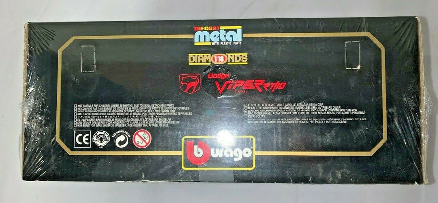 VINTAGE BBURAGO DIAMONDS 1/18 MODEL DODGE VIPER RT/10 1992