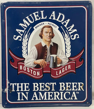 Load image into Gallery viewer, Vintage Samuel Adams Boston Lager The Best Beer in America Metal Sign