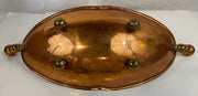 Mid Century Modern Copper Fruit Display Boat Dish Signed Mexico