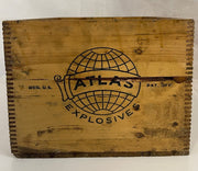 Vintage Atlas Powder Co Explosives Dynamite Wooden Crate