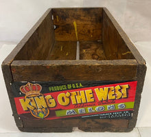 Load image into Gallery viewer, Vintage King O the West California Melons Wooden Crate